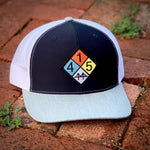 Curved-Brim Trucker (Navy/Grey/White) with 415 Patch