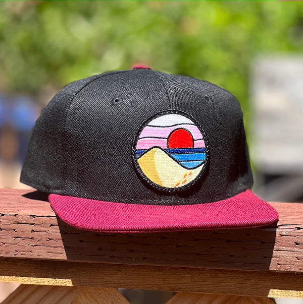 Beach Day Kids’ Snapback (Black/Maroon)