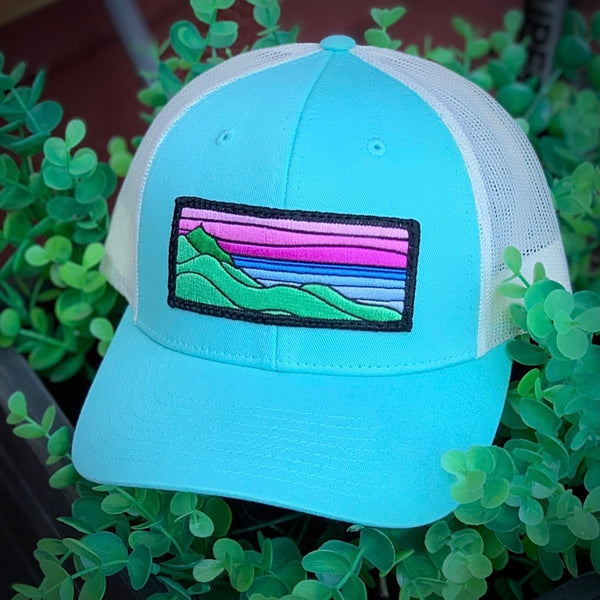 Pink Ridgecrest Curved-Brim Trucker (Seafoam/Ivory)