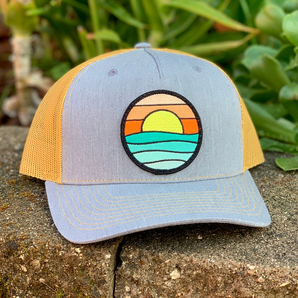 Serenity Curved-Brim Trucker (Stone/Sun)