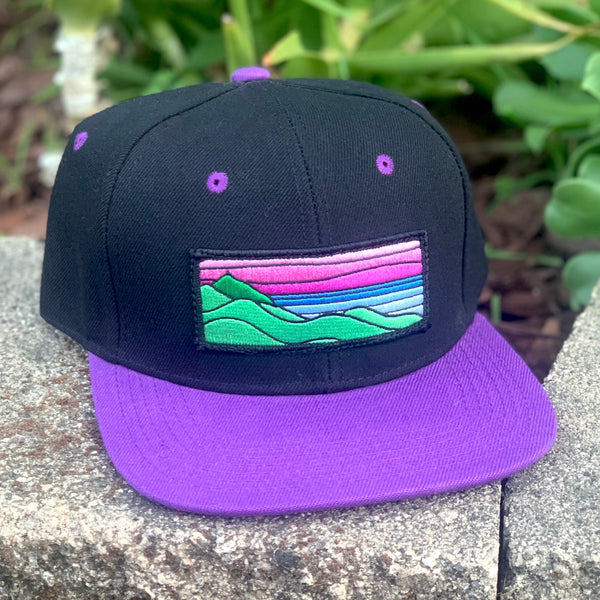 Pink Ridgecrest Flat-Brim Snapback (Black/Purple)