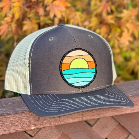 Curved-Brim Trucker (Brown/Sand) with Serenity Patch