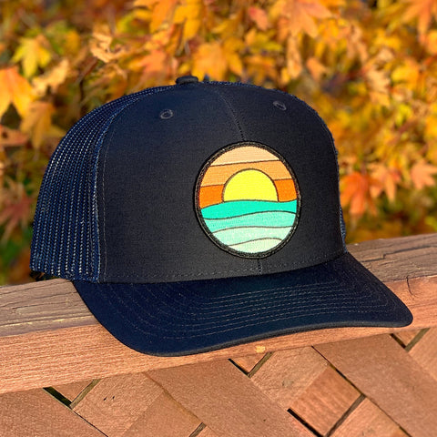 Curved-Brim Trucker (Black) with Serenity Patch