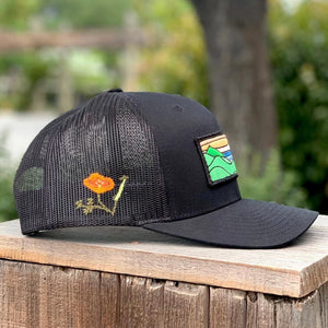 Poppy Gold Ridgecrest Curved-Brim Trucker (Black)