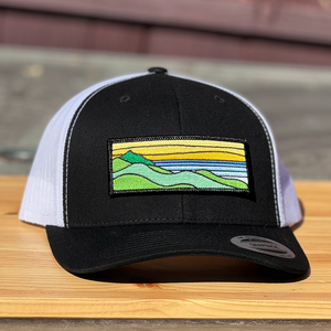 Gold Ridgecrest Curved-Brim Trucker (Black/White)