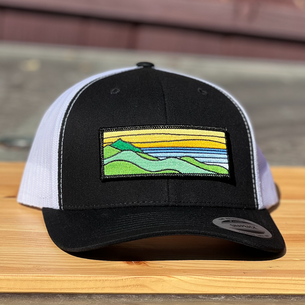 Orange Ridgecrest Curved-Brim Trucker (Black/White)