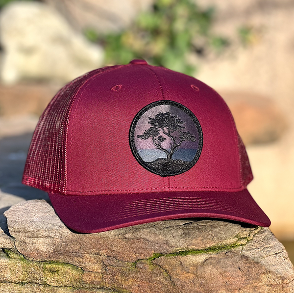 Blackout Cypress Curved-Brim Trucker (Maroon)