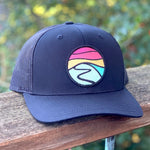 Curved-Brim Trucker (Black) with Hilltop Patch