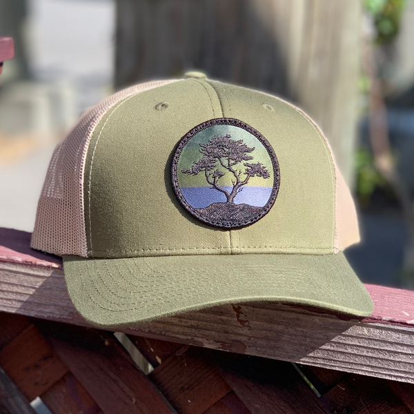 Blackout Cypress Curved-Brim Trucker (Moss/Sand)