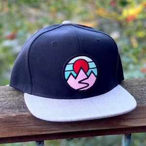 Mountains Flat-Brim Snapback (Black/Stone)