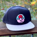 Flat-Brim Snapback (Black/Grey) with Mountains Patch
